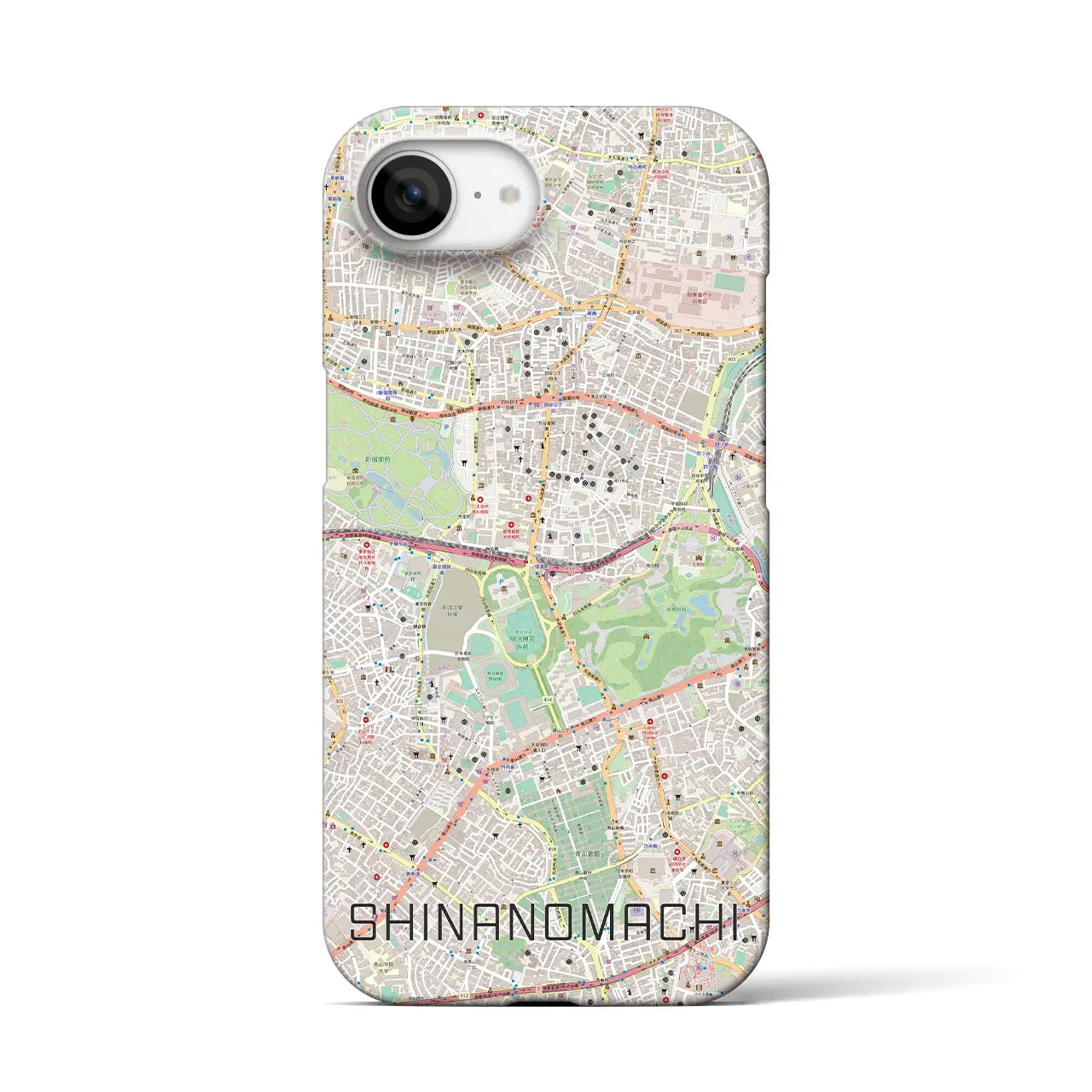 【信濃町(東京都)】地図柄iPhoneケース(バックカバータイプ)