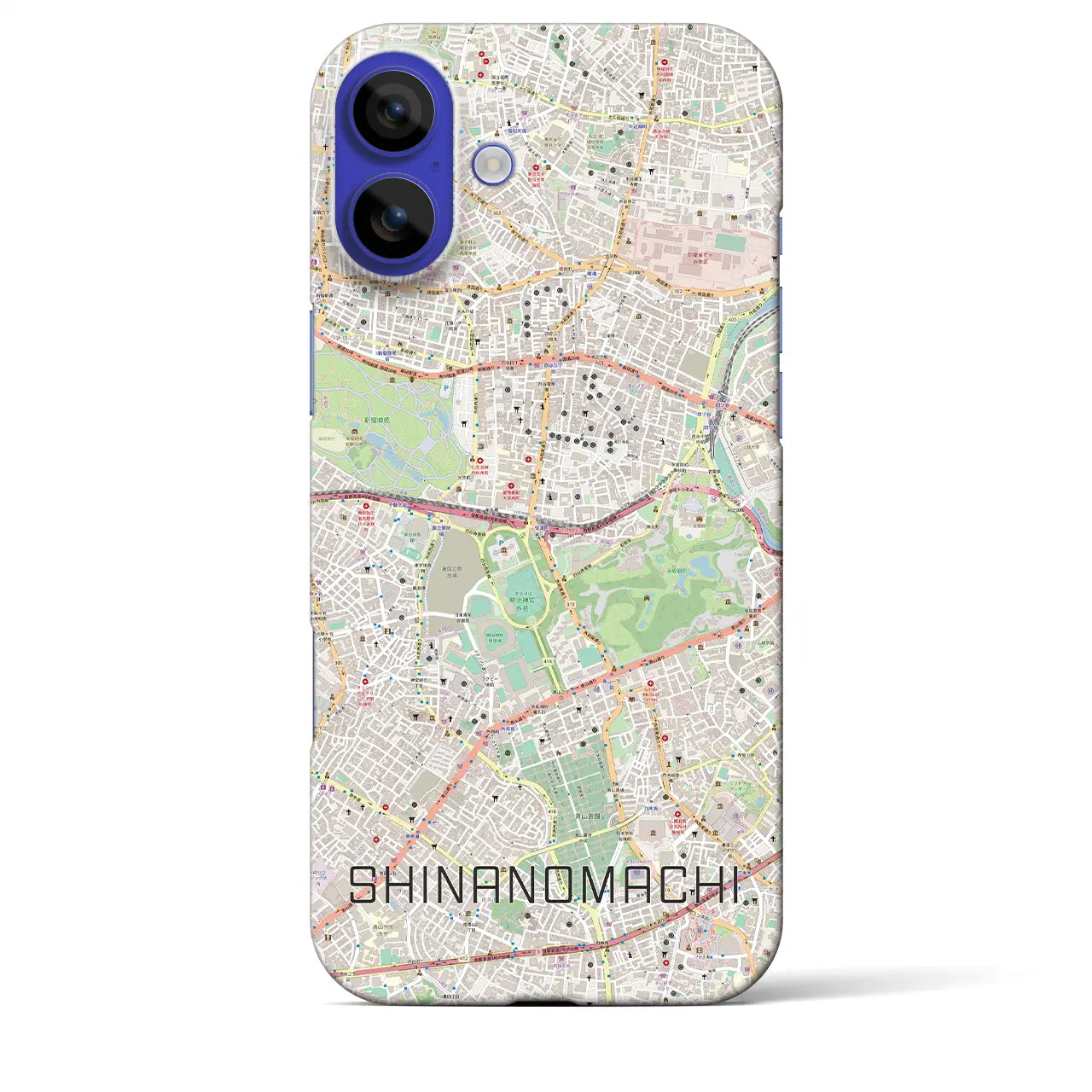【信濃町(東京都)】地図柄iPhoneケース(バックカバータイプ)ナチュラル・iPhone 16 Pro Max 用
