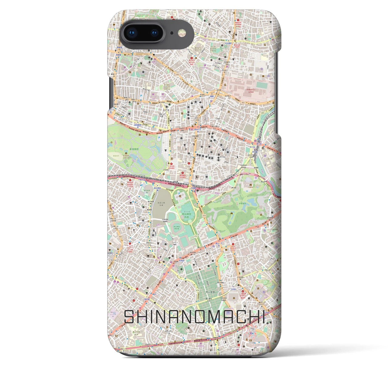 【信濃町(東京都)】地図柄iPhoneケース(バックカバータイプ)