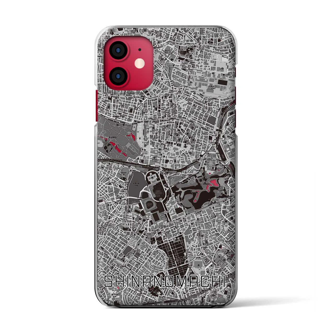 【信濃町(東京都)】地図柄iPhoneケース(クリアタイプ)