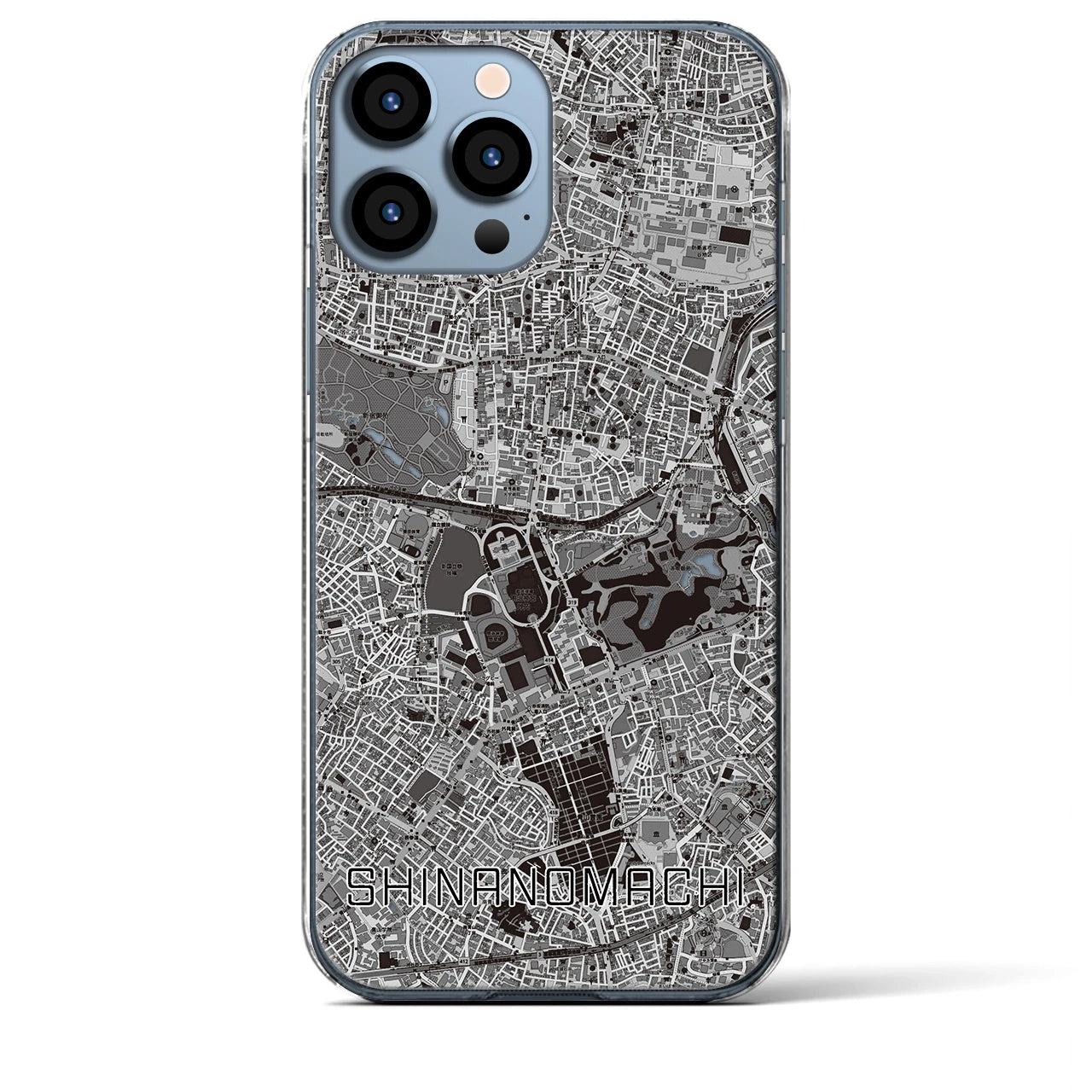【信濃町(東京都)】地図柄iPhoneケース(クリアタイプ)