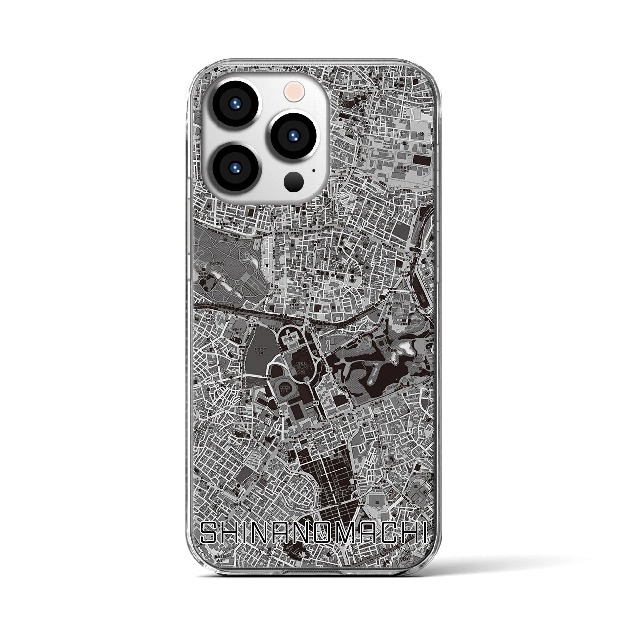 【信濃町(東京都)】地図柄iPhoneケース(クリアタイプ)