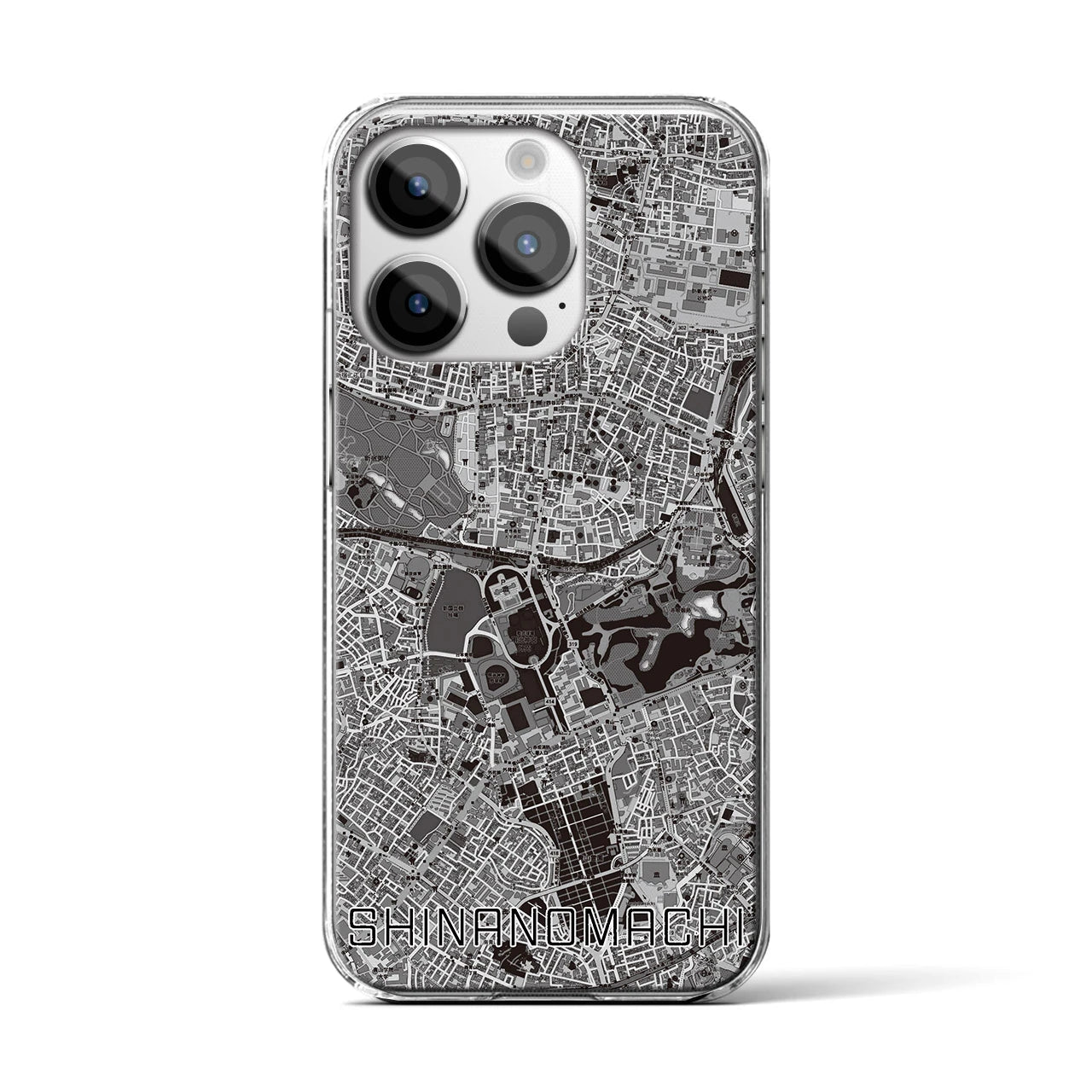 【信濃町(東京都)】地図柄iPhoneケース(クリアタイプ)