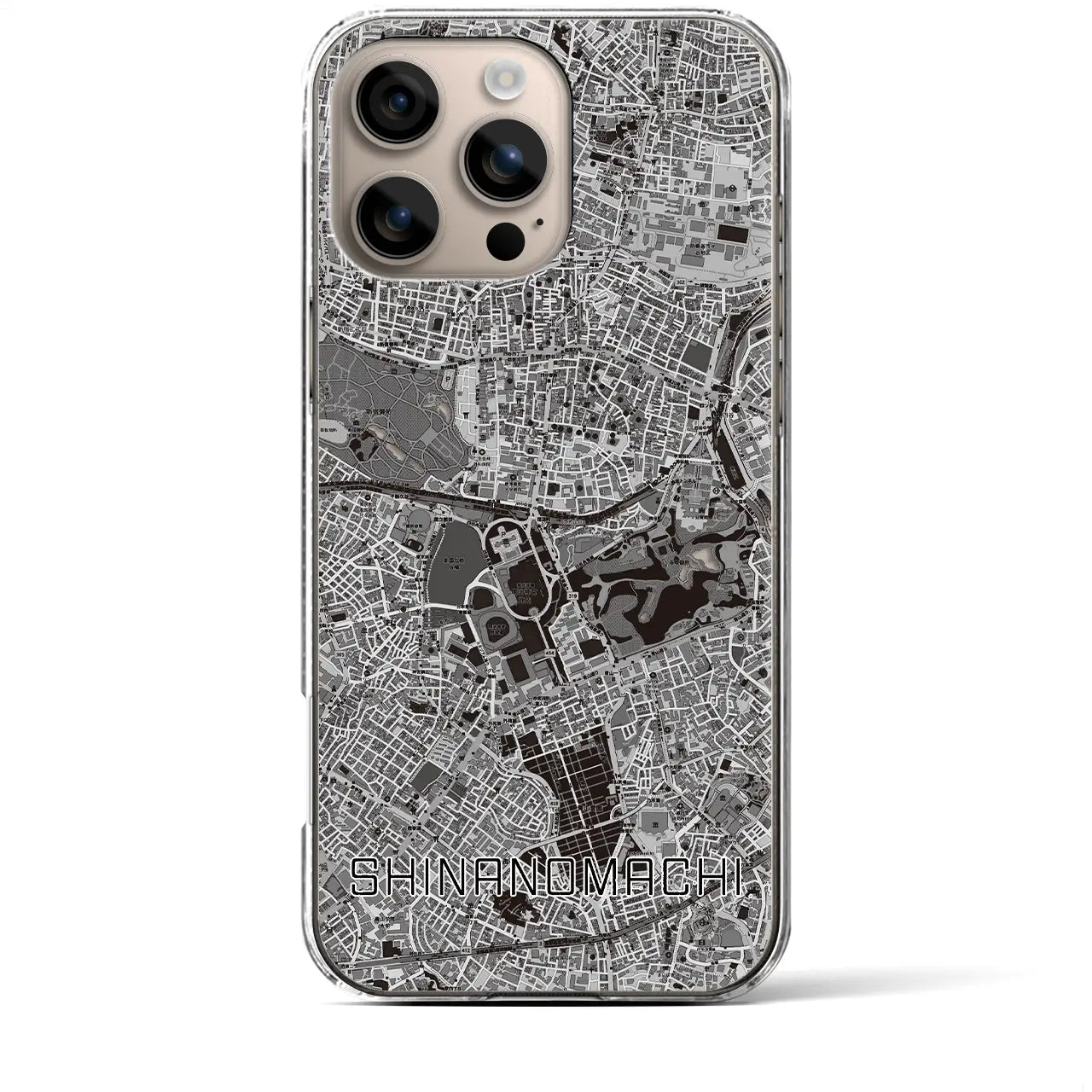 【信濃町(東京都)】地図柄iPhoneケース(クリアタイプ)