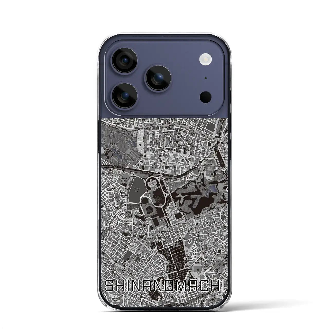 【信濃町(東京都)】地図柄iPhoneケース(クリアタイプ)モノトーン・iPhone 17 Pro Max 用