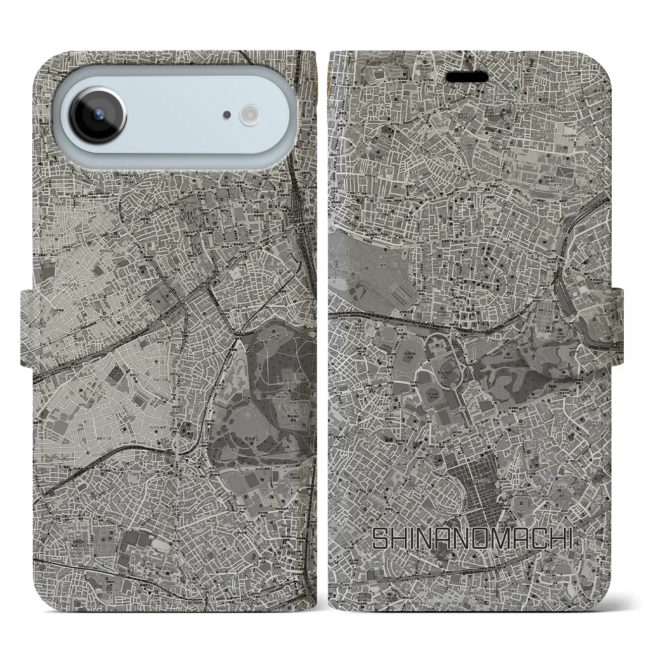 【信濃町(東京都)】地図柄iPhoneケース(手帳タイプ)