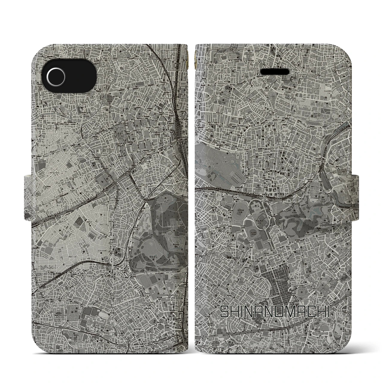 【信濃町(東京都)】地図柄iPhoneケース(手帳タイプ)