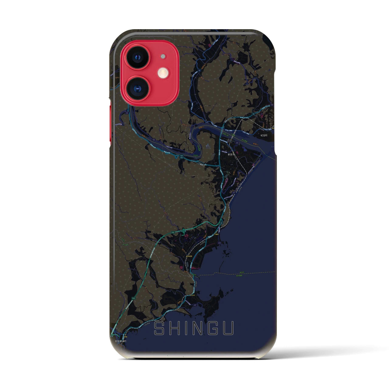 【新宮(和歌山県)】地図柄iPhoneケース(バックカバータイプ)