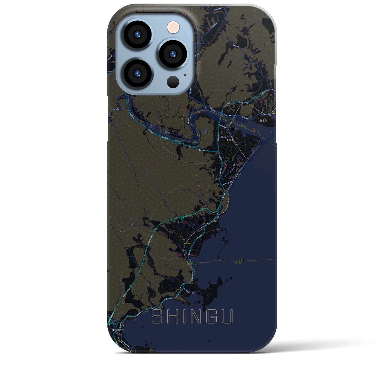 【新宮(和歌山県)】地図柄iPhoneケース(バックカバータイプ)