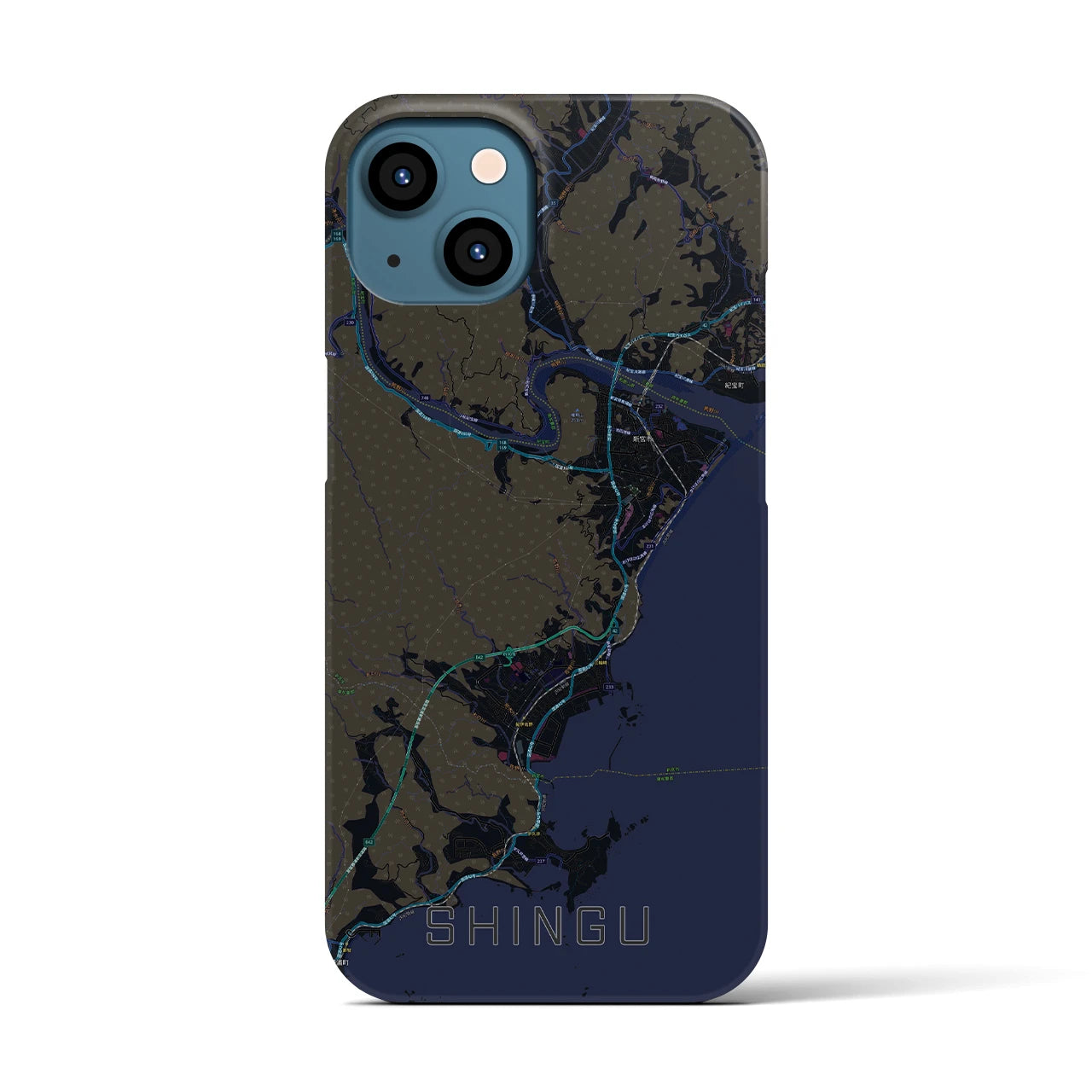 【新宮(和歌山県)】地図柄iPhoneケース(バックカバータイプ)