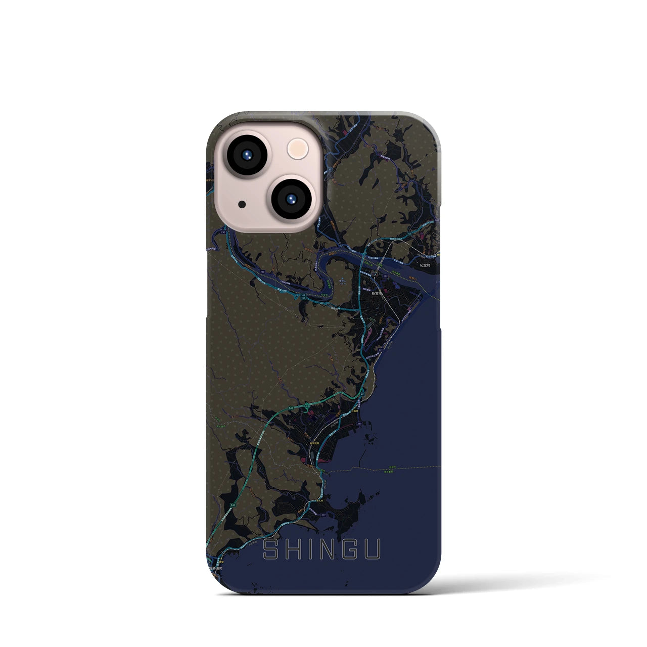 【新宮(和歌山県)】地図柄iPhoneケース(バックカバータイプ)