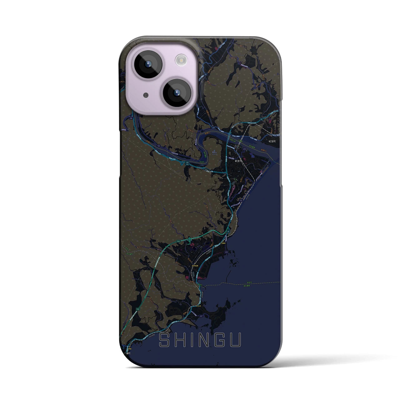 【新宮(和歌山県)】地図柄iPhoneケース(バックカバータイプ)