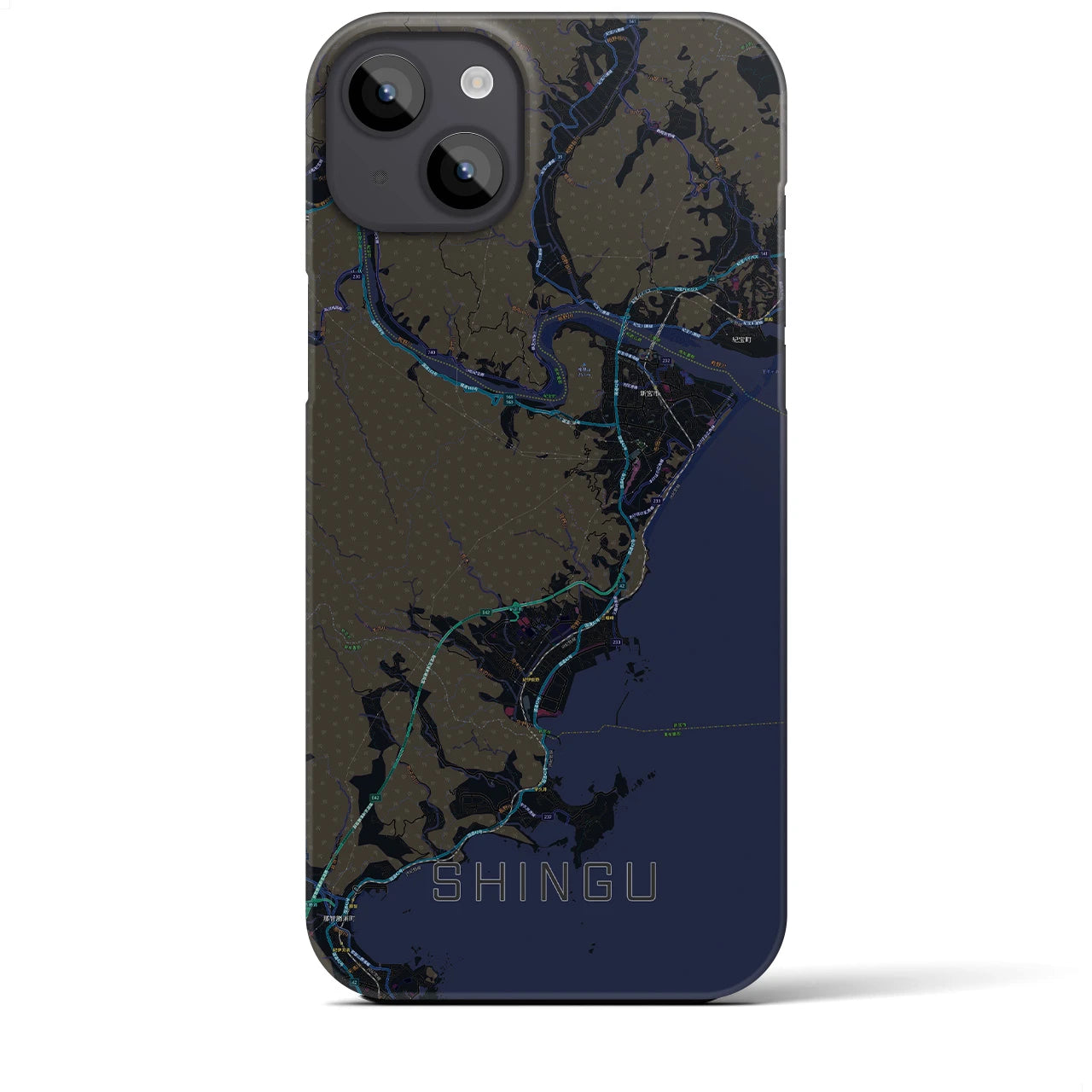 【新宮(和歌山県)】地図柄iPhoneケース(バックカバータイプ)