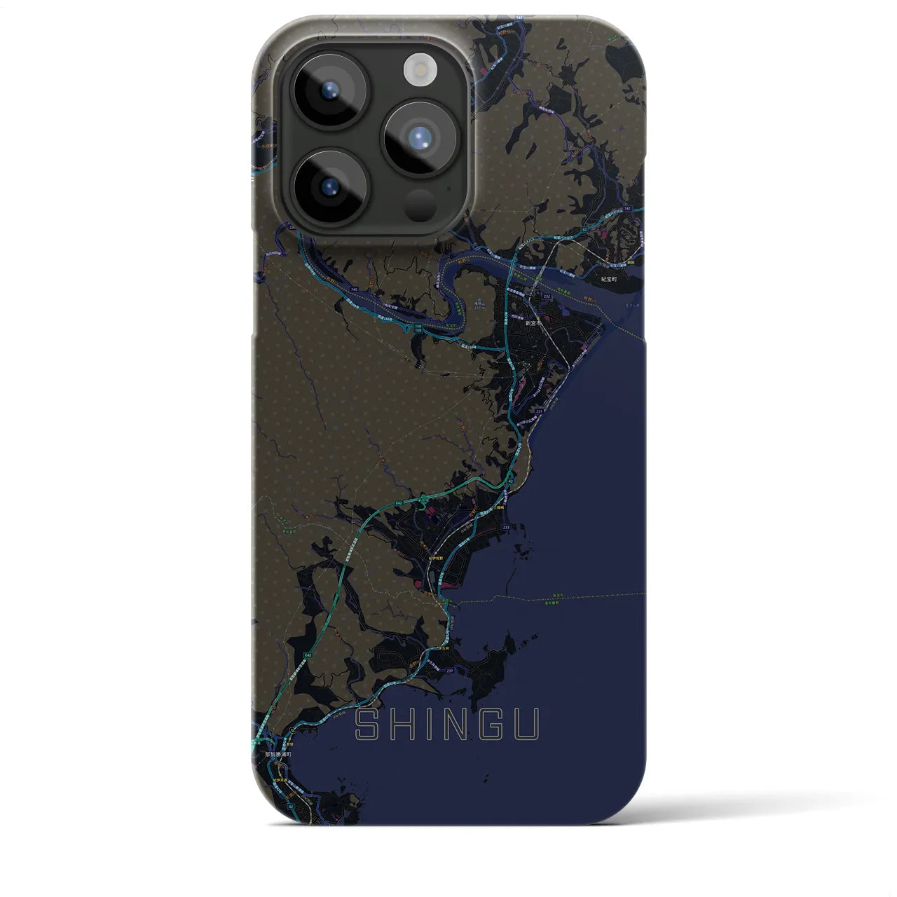 【新宮(和歌山県)】地図柄iPhoneケース(バックカバータイプ)