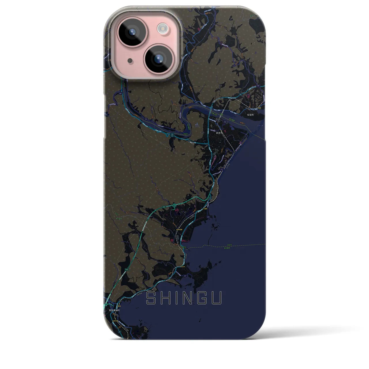 【新宮(和歌山県)】地図柄iPhoneケース(バックカバータイプ)