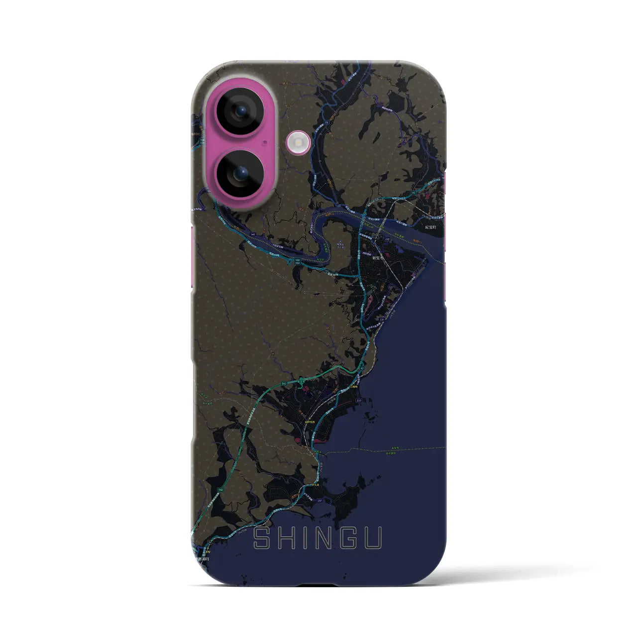 【新宮(和歌山県)】地図柄iPhoneケース(バックカバータイプ)