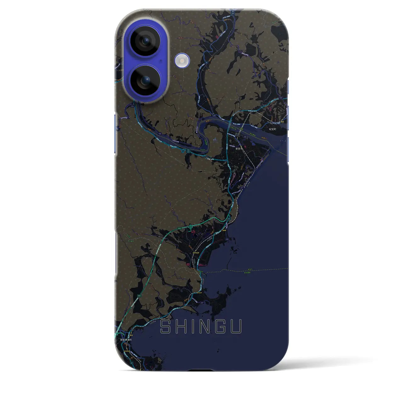 【新宮(和歌山県)】地図柄iPhoneケース(バックカバータイプ)