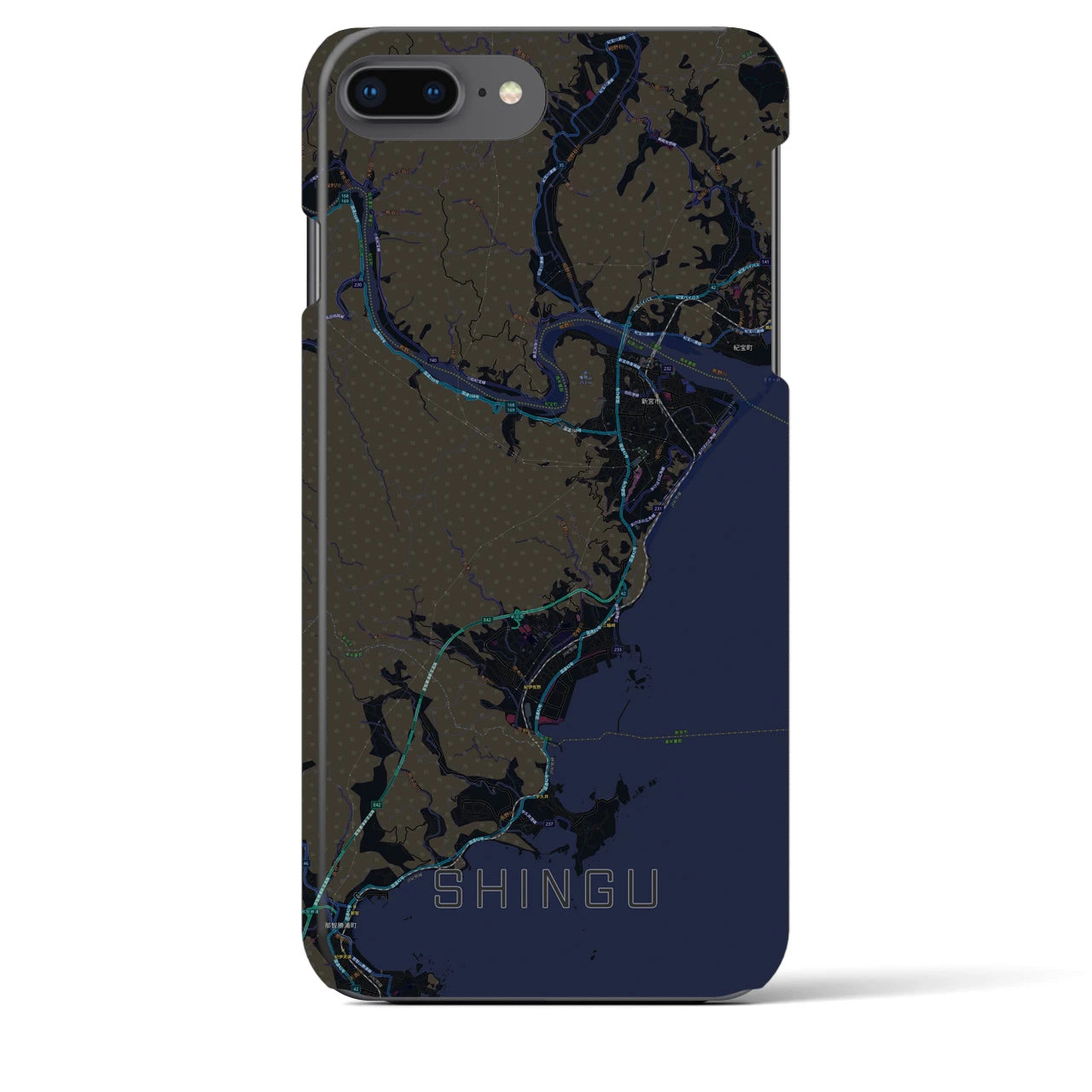 【新宮(和歌山県)】地図柄iPhoneケース(バックカバータイプ)