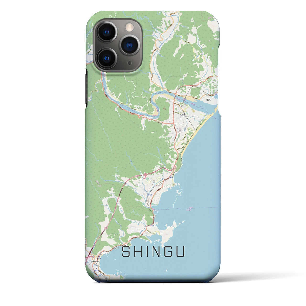 【新宮(和歌山県)】地図柄iPhoneケース(バックカバータイプ)
