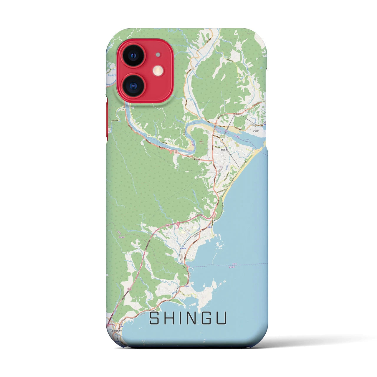 【新宮(和歌山県)】地図柄iPhoneケース(バックカバータイプ)