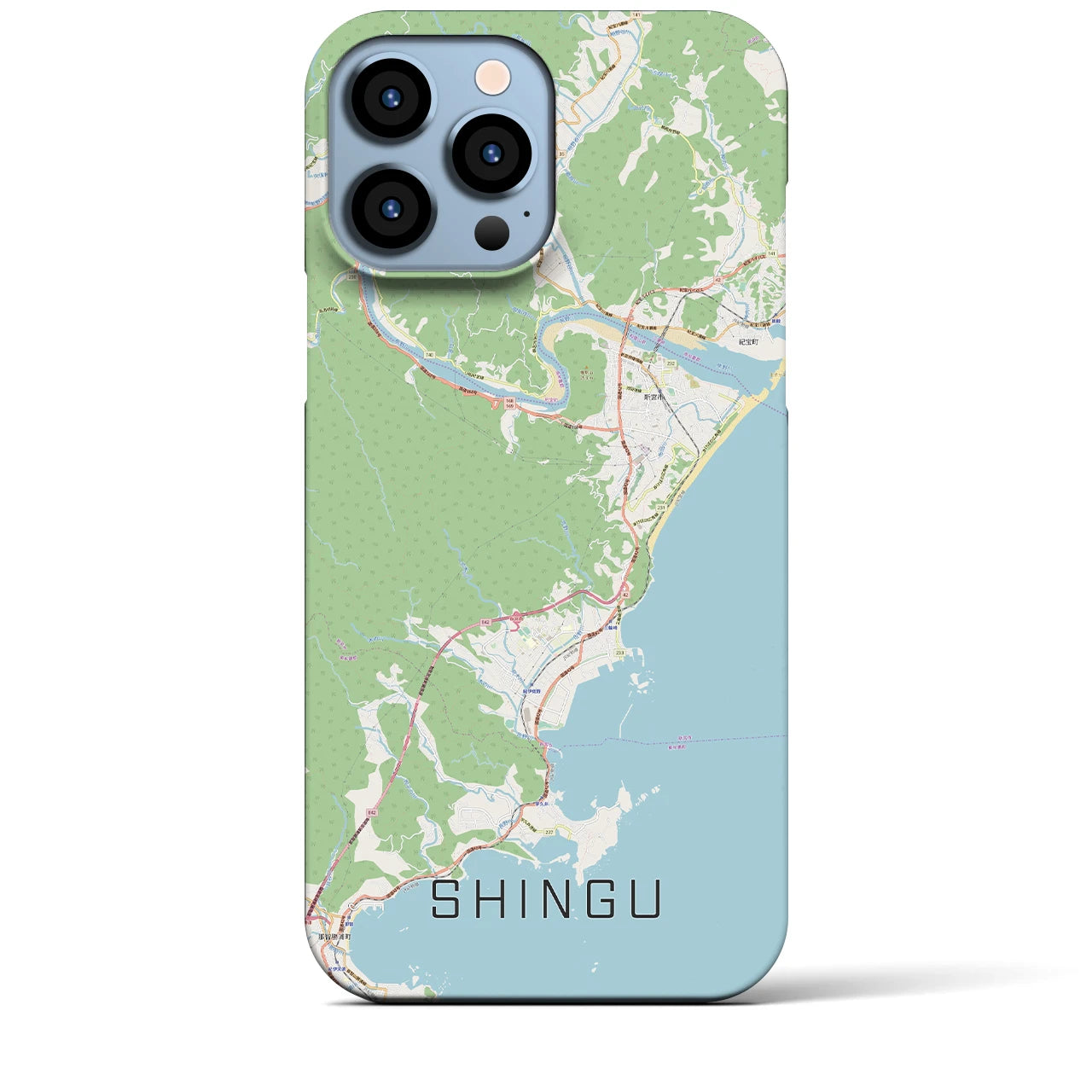 【新宮(和歌山県)】地図柄iPhoneケース(バックカバータイプ)