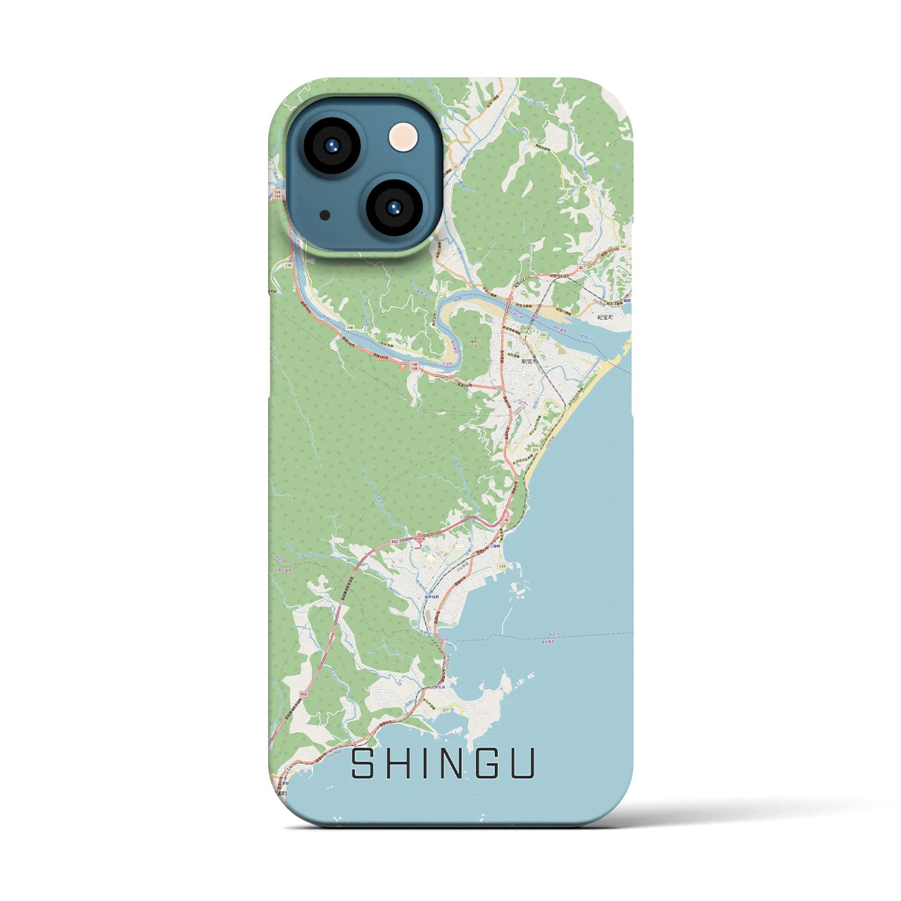【新宮(和歌山県)】地図柄iPhoneケース(バックカバータイプ)