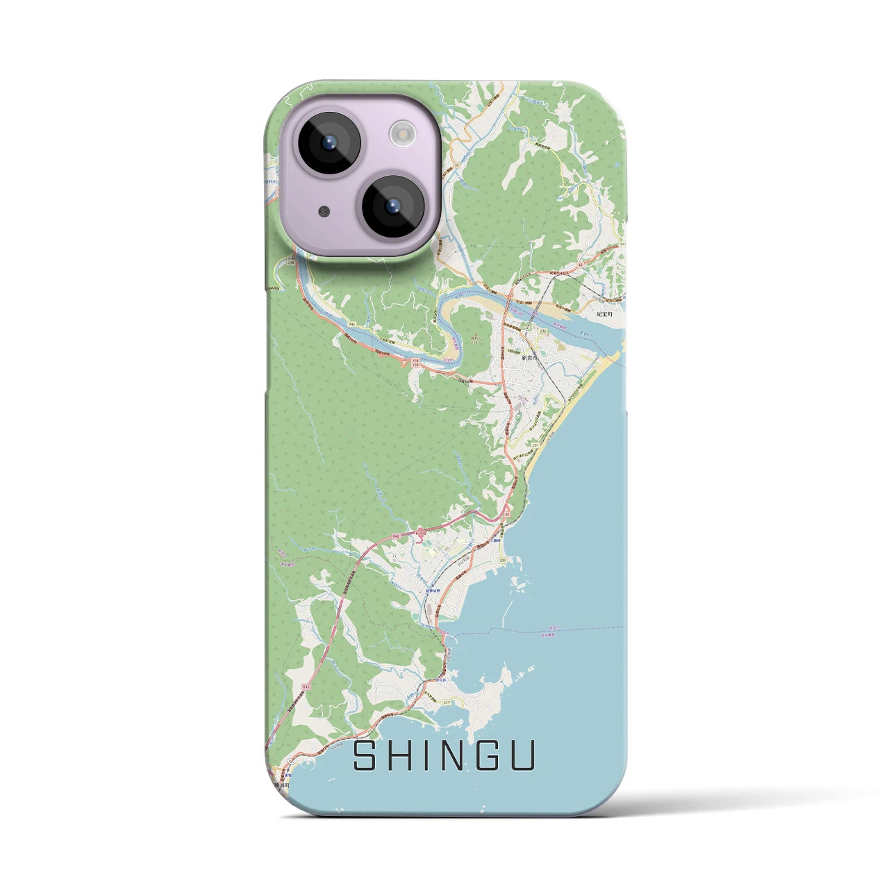 【新宮(和歌山県)】地図柄iPhoneケース(バックカバータイプ)