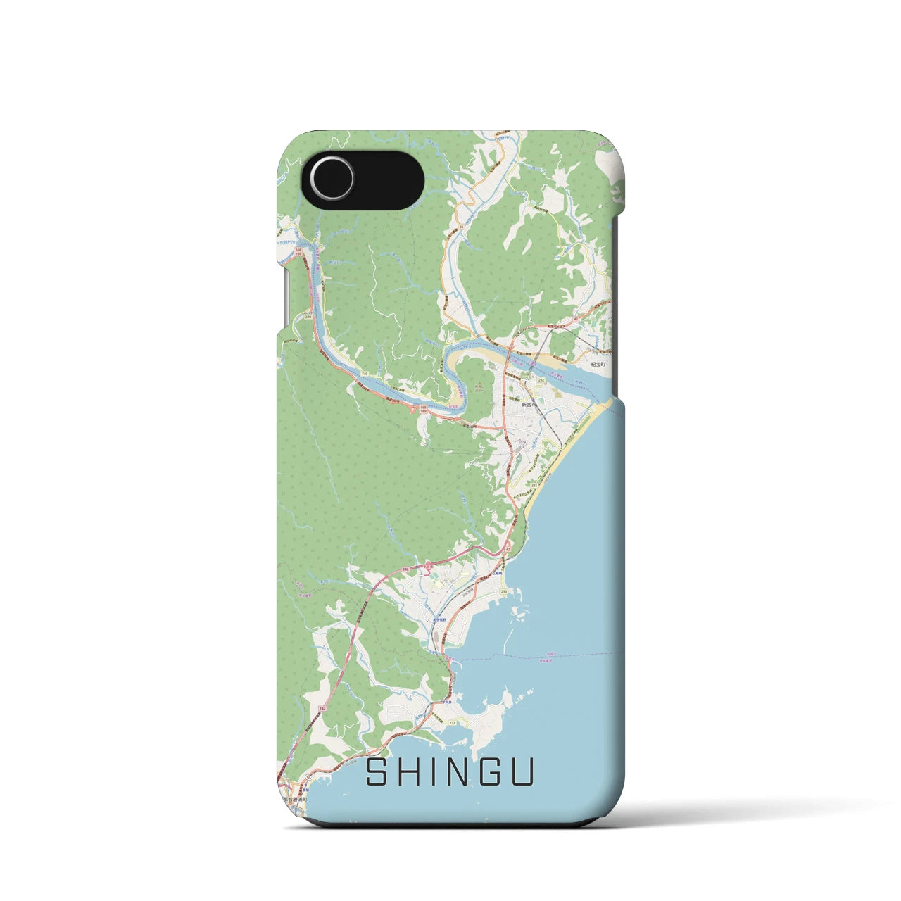 【新宮(和歌山県)】地図柄iPhoneケース(バックカバータイプ)