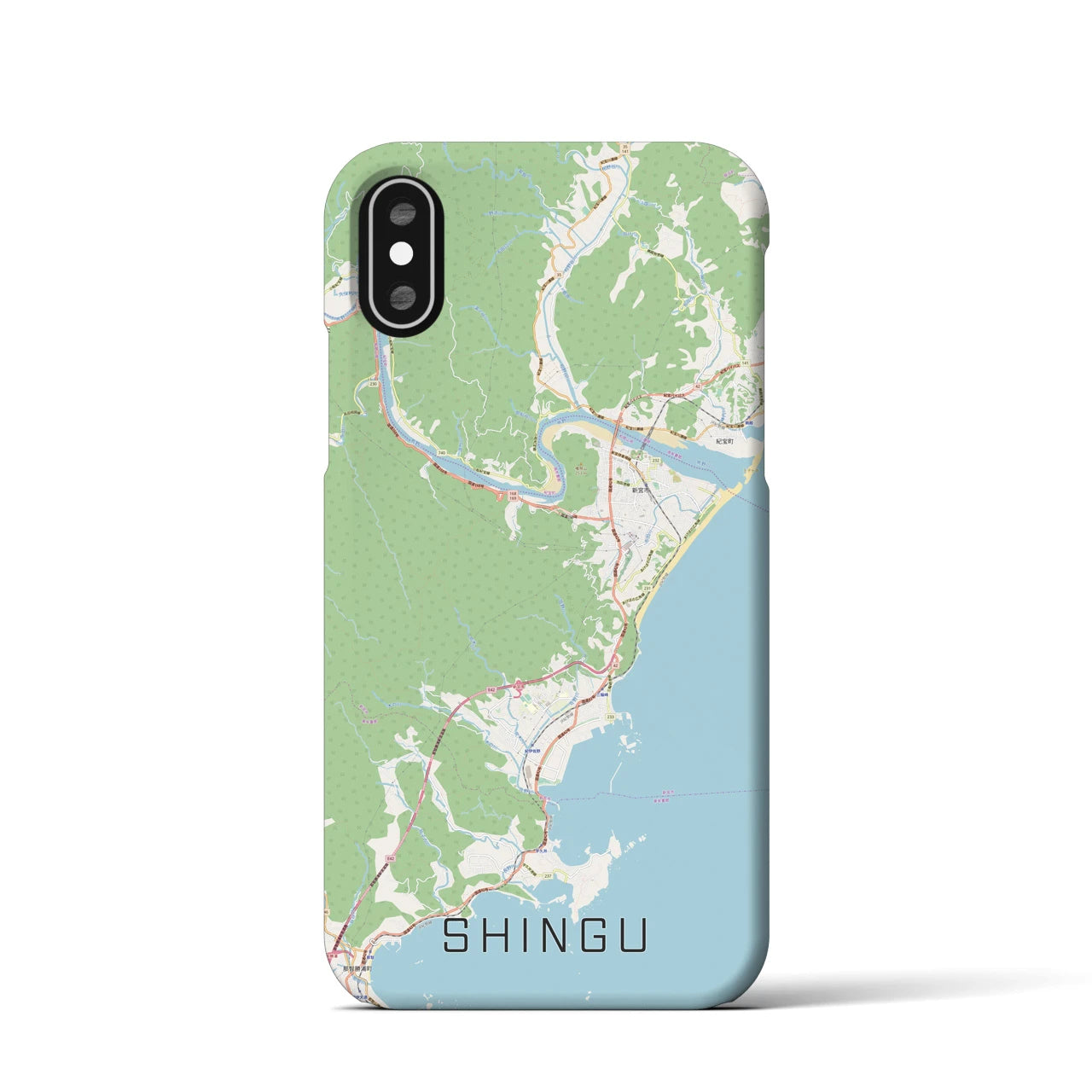 【新宮(和歌山県)】地図柄iPhoneケース(バックカバータイプ)