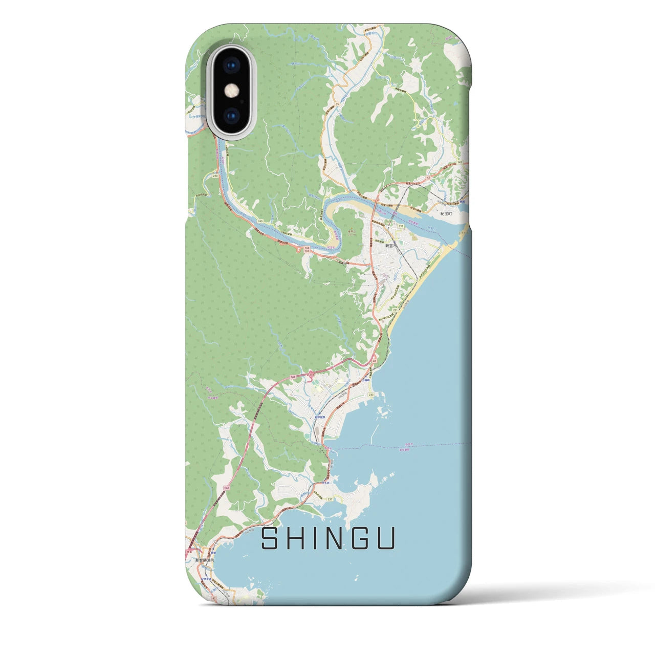 【新宮(和歌山県)】地図柄iPhoneケース(バックカバータイプ)