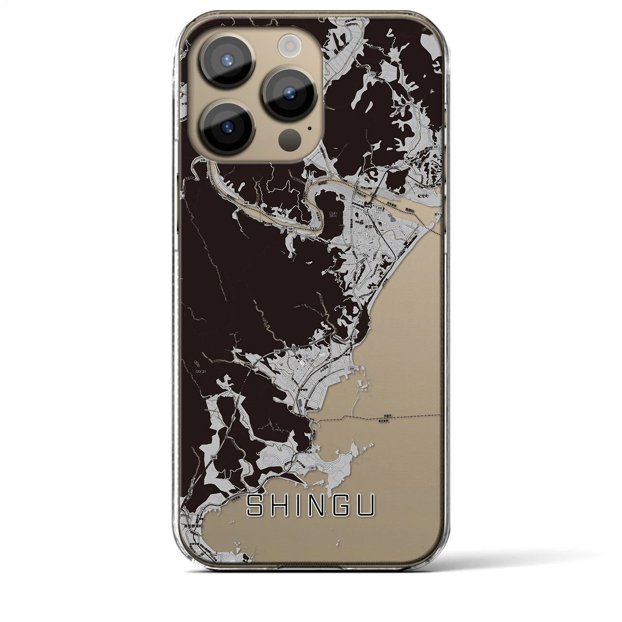 【新宮(和歌山県)】地図柄iPhoneケース(クリアタイプ)