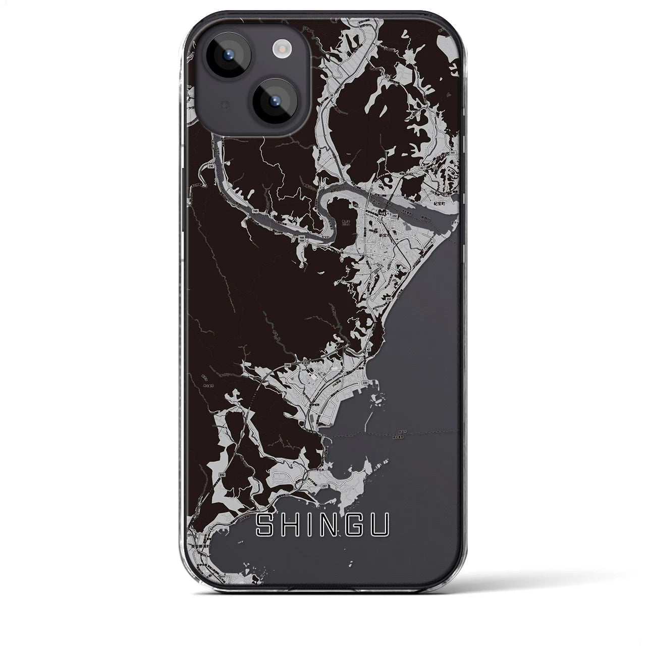 【新宮(和歌山県)】地図柄iPhoneケース(クリアタイプ)