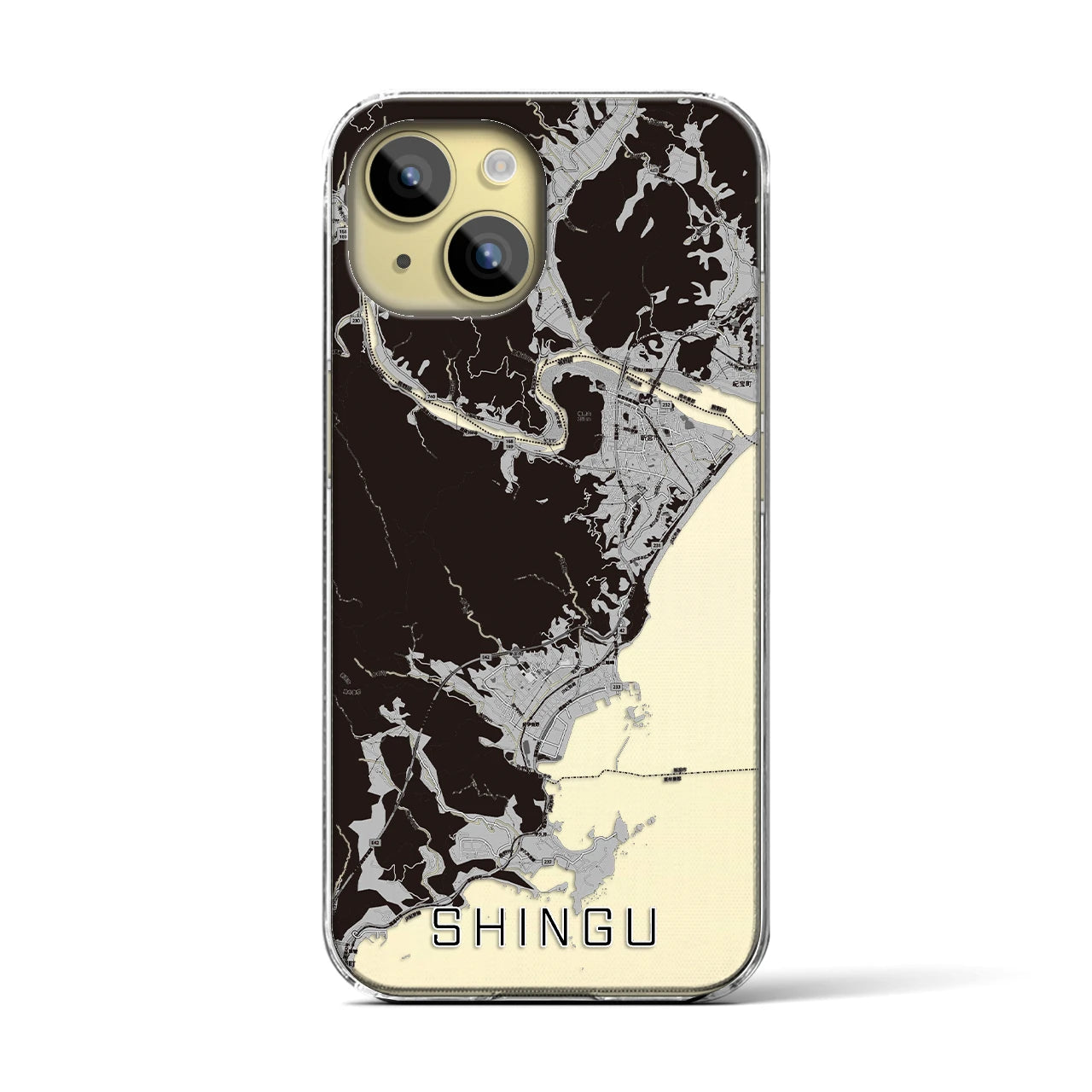 【新宮(和歌山県)】地図柄iPhoneケース(クリアタイプ)