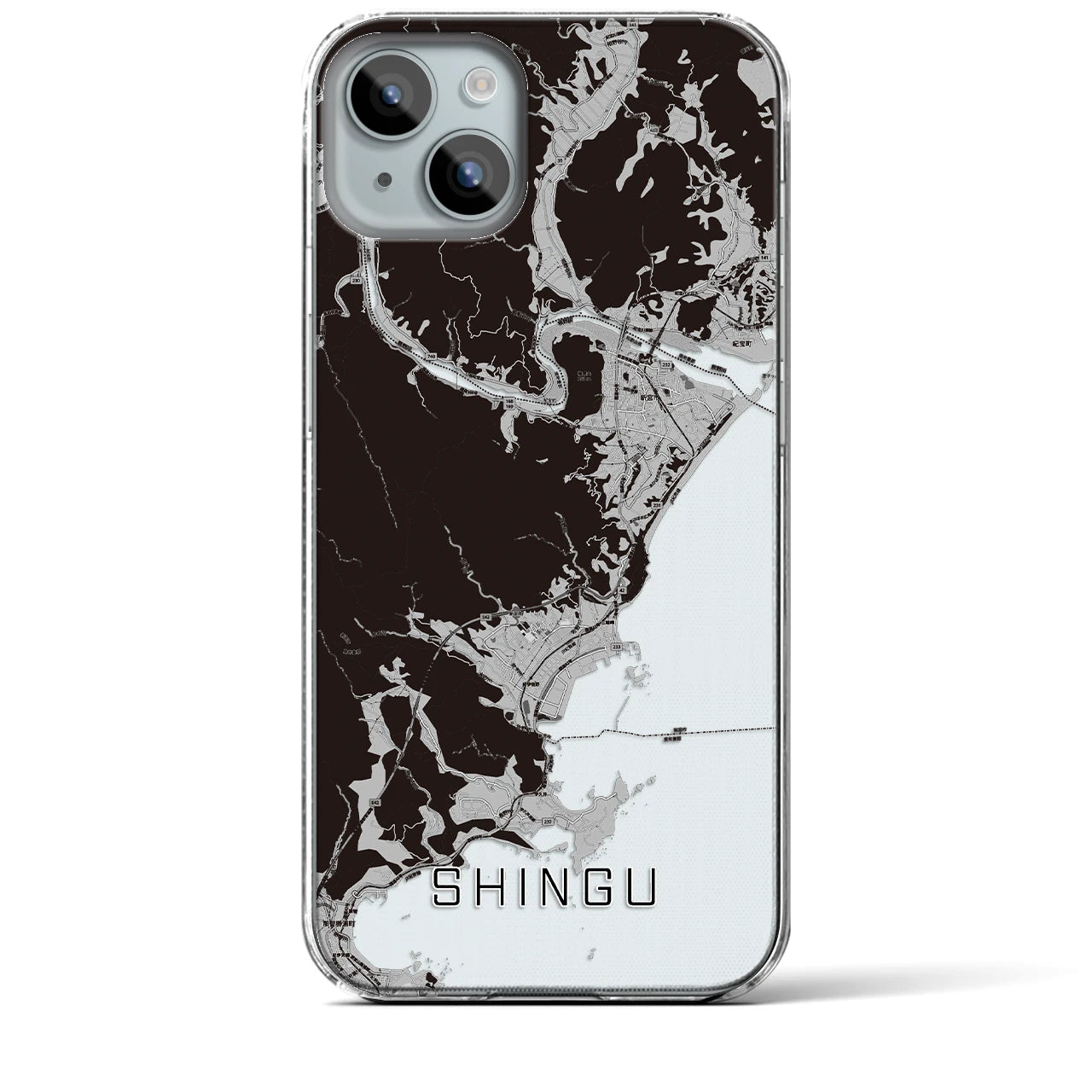 【新宮(和歌山県)】地図柄iPhoneケース(クリアタイプ)