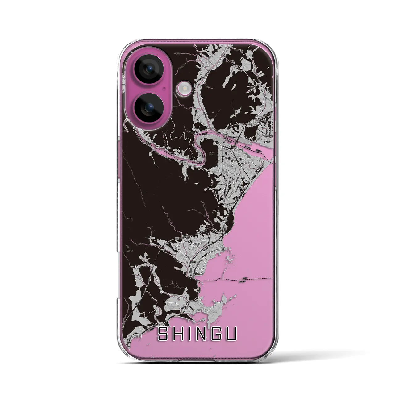 【新宮(和歌山県)】地図柄iPhoneケース(クリアタイプ)