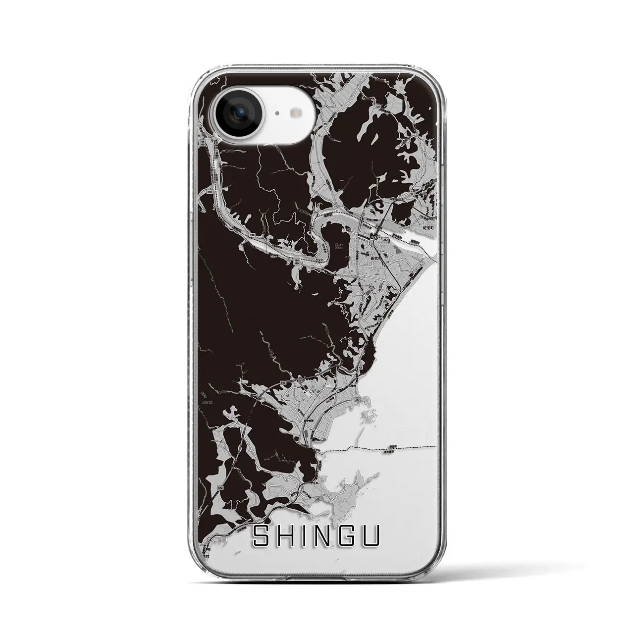 【新宮(和歌山県)】地図柄iPhoneケース(クリアタイプ)