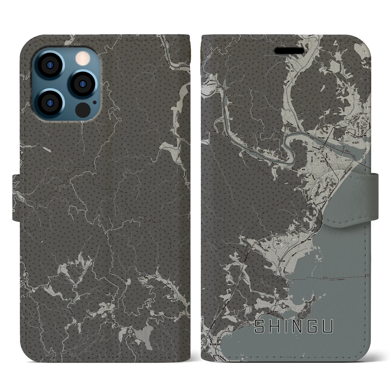 【新宮(和歌山県)】地図柄iPhoneケース(手帳タイプ)