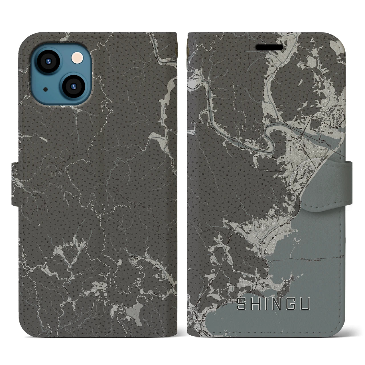 【新宮(和歌山県)】地図柄iPhoneケース(手帳タイプ)