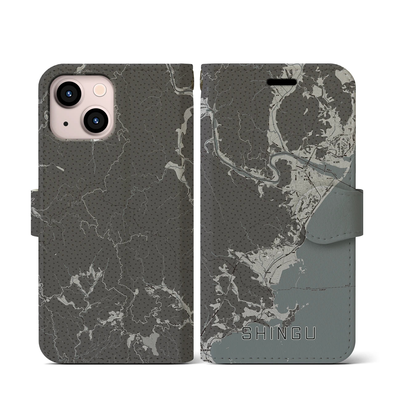 【新宮(和歌山県)】地図柄iPhoneケース(手帳タイプ)