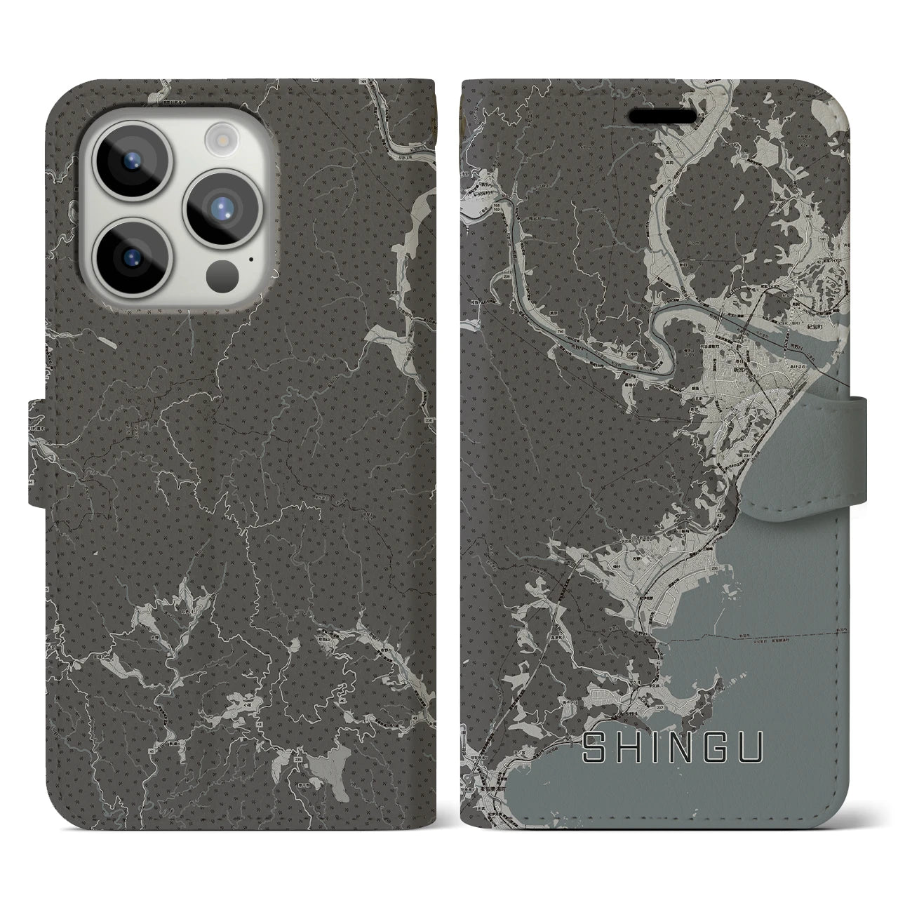 【新宮(和歌山県)】地図柄iPhoneケース(手帳タイプ)