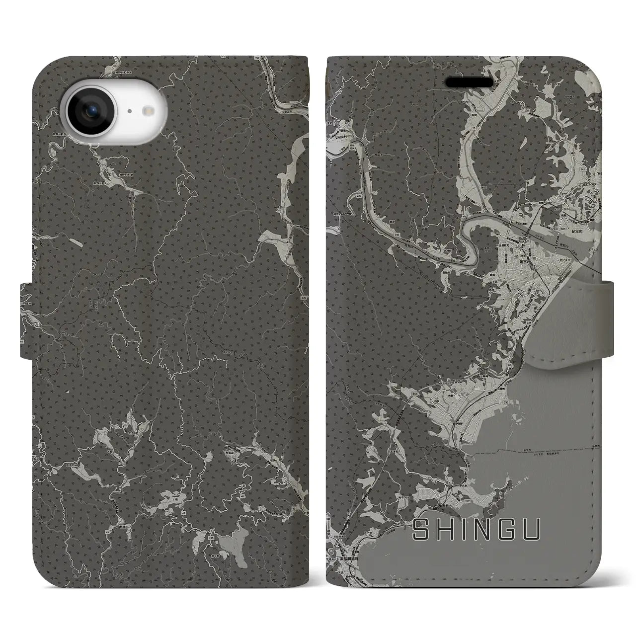 【新宮(和歌山県)】地図柄iPhoneケース(手帳タイプ)