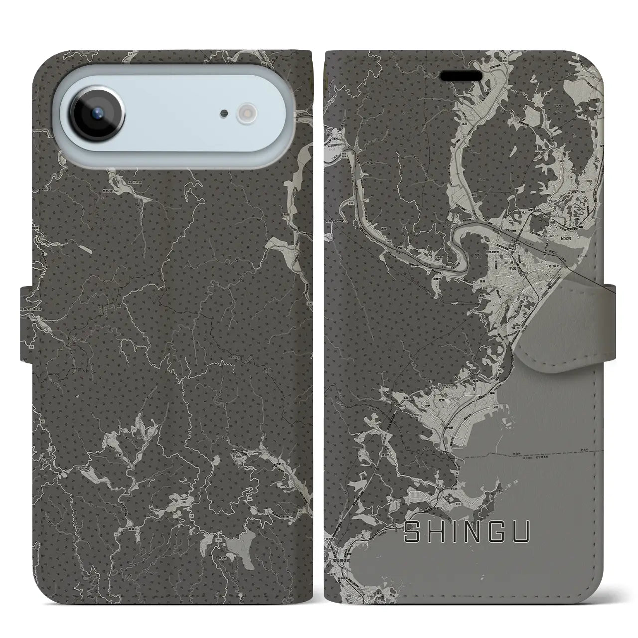 【新宮(和歌山県)】地図柄iPhoneケース(手帳タイプ)