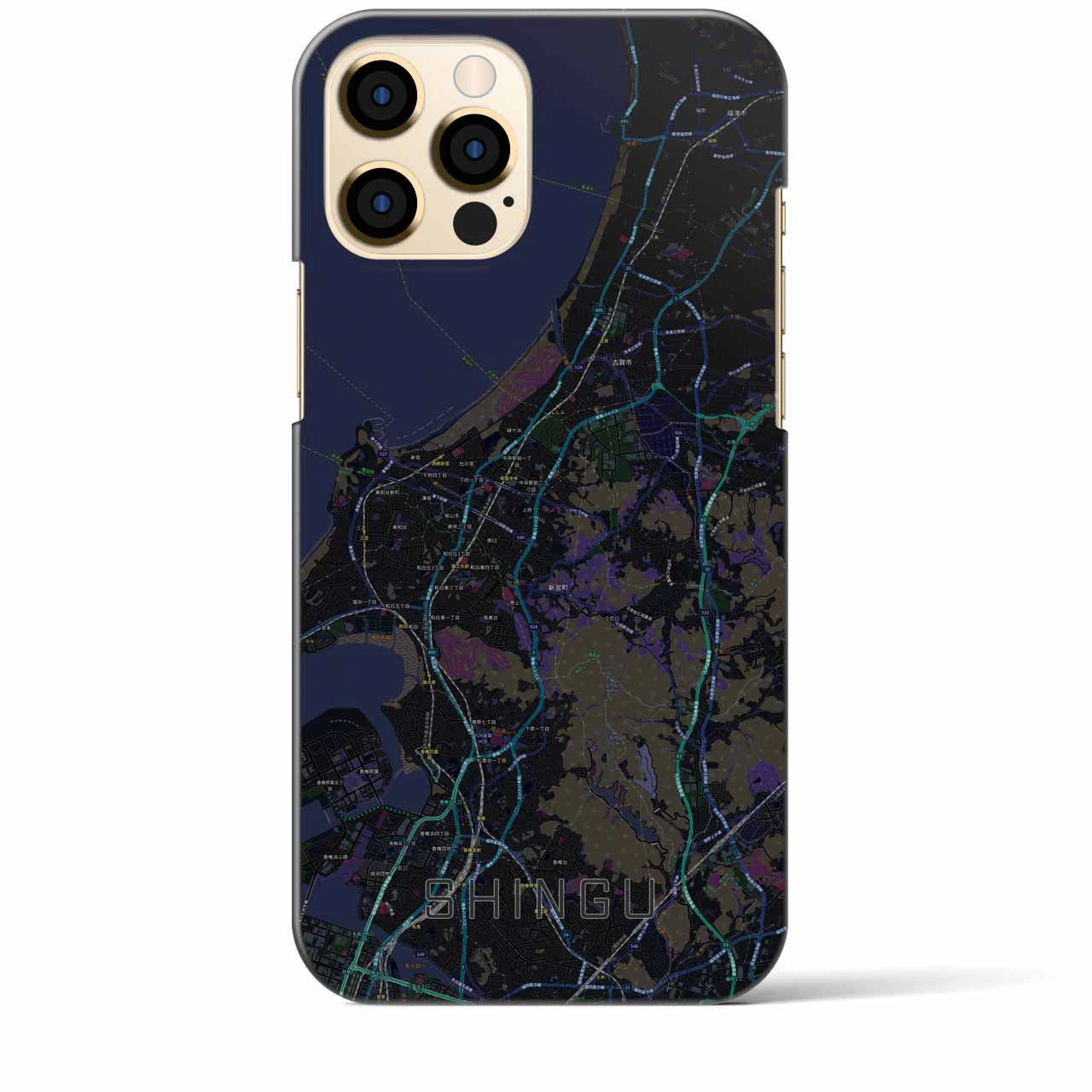 【新宮(福岡県)】地図柄iPhoneケース(バックカバータイプ)