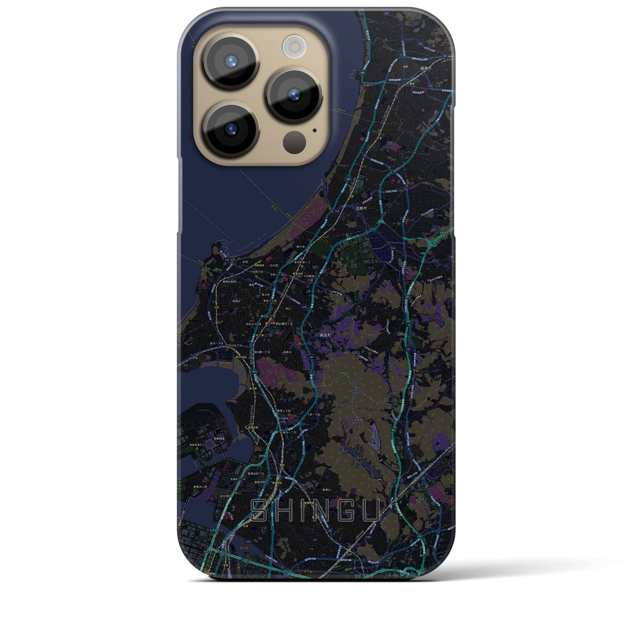 【新宮(福岡県)】地図柄iPhoneケース(バックカバータイプ)