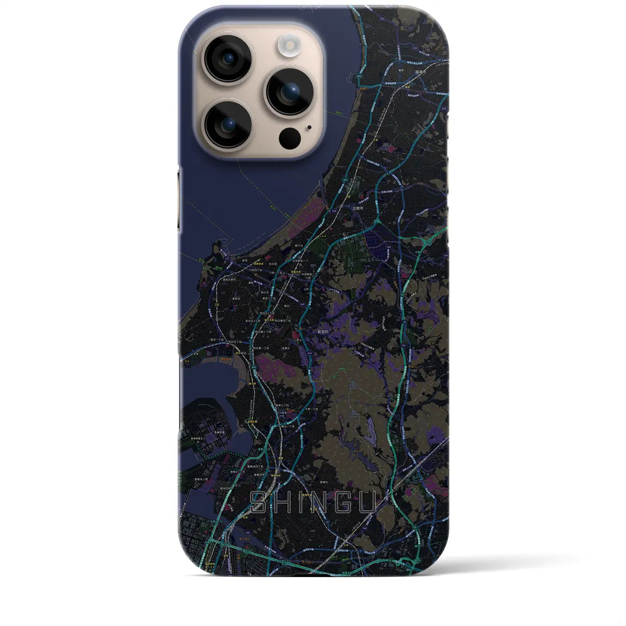 【新宮(福岡県)】地図柄iPhoneケース(バックカバータイプ)