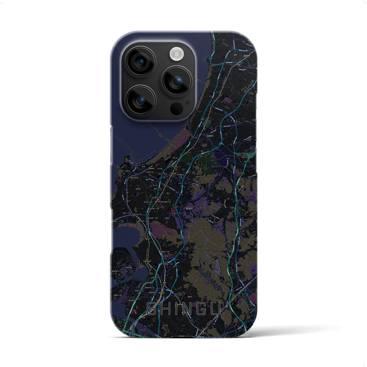 【新宮(福岡県)】地図柄iPhoneケース(バックカバータイプ)