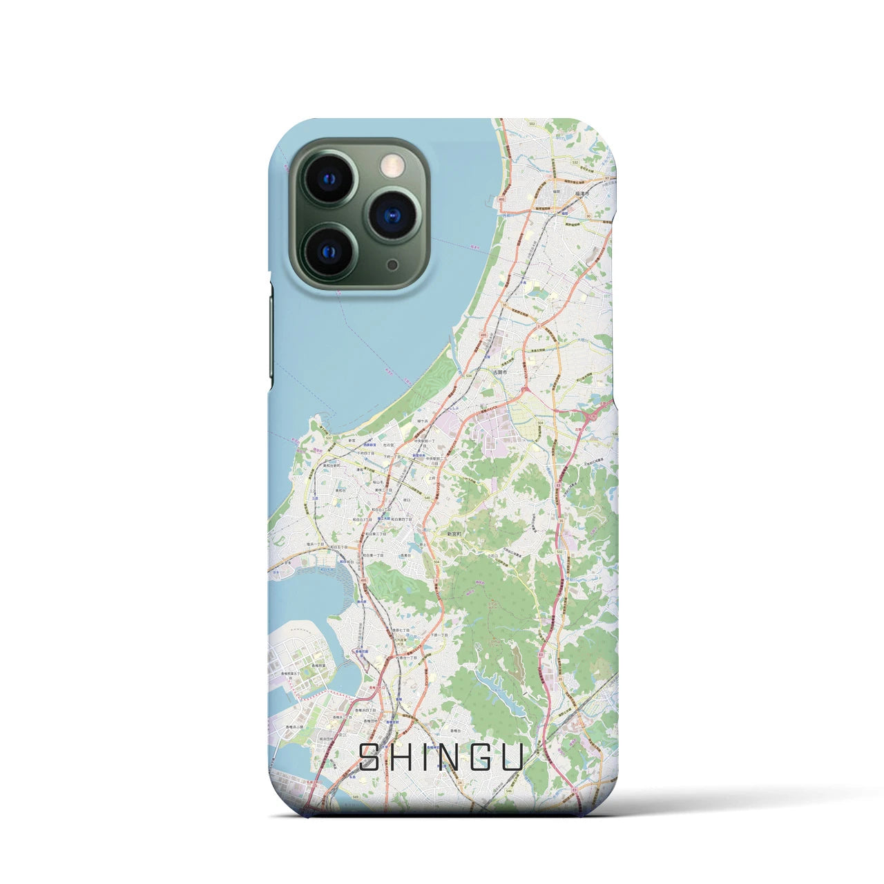 【新宮(福岡県)】地図柄iPhoneケース(バックカバータイプ)