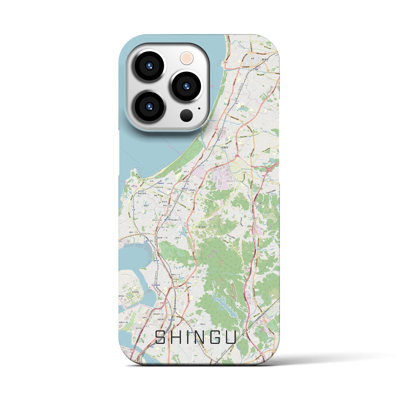 【新宮(福岡県)】地図柄iPhoneケース(バックカバータイプ)