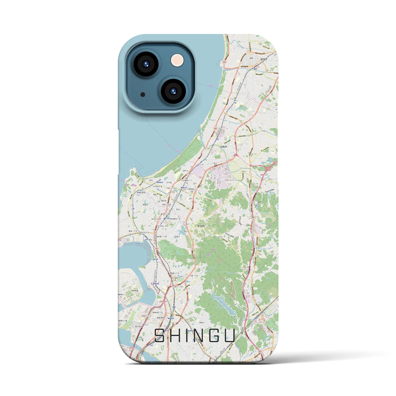 【新宮(福岡県)】地図柄iPhoneケース(バックカバータイプ)