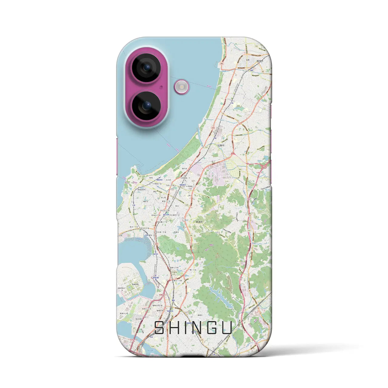 【新宮(福岡県)】地図柄iPhoneケース(バックカバータイプ)